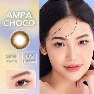 Lens mắt màu đen áp tròng Ampa black 14.0mm, kính áp tròng có độ cận -0.00>6.00-Lens Optic