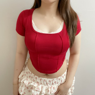 Áo Croptop Viền Ren