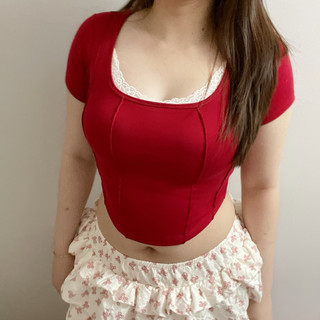 Áo Croptop Viền Ren