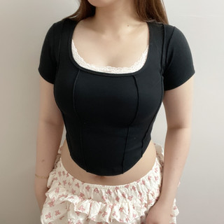 Áo Croptop Viền Ren