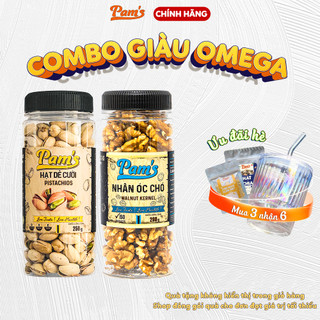 Combo Mẹ Bầu - Nhân Hạt Óc Chó 200g/hũ + Hạt Dẻ Cười Không Tẩy Trắng 250g/hũ Pams