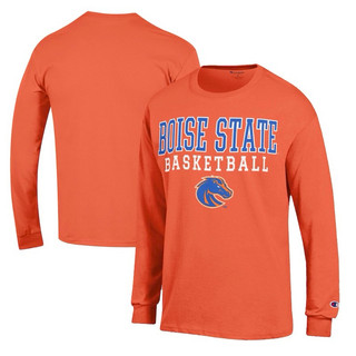 [Lỗi Dơ] Áo Thun Dài Tay Cổ Tròn Cotton In Chữ BOISE STATE Hàng Xuất Xịn Chất Cao Cấp Mịn Đẹp Co Giãn Cam XL
