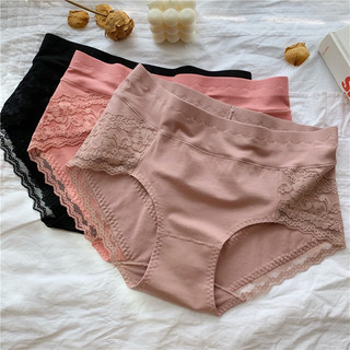 Quần lót nữ cạp cao cotton phối ren mềm kháng khuẩn timi78