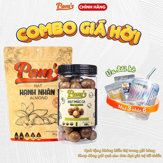 COMBO GIÁ HỜI Hạnh Nhân Tách Vỏ + Macca Nhập Khẩu Úc Pams Siêu Hạt Giàu Đạm