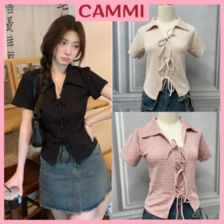 Áo coquette brandy kiểu form baby tee ôm xinh tay ngắn dây thắt nơ vải xốp nhăn co giãn tôn dáng đi học đi chơi HA166