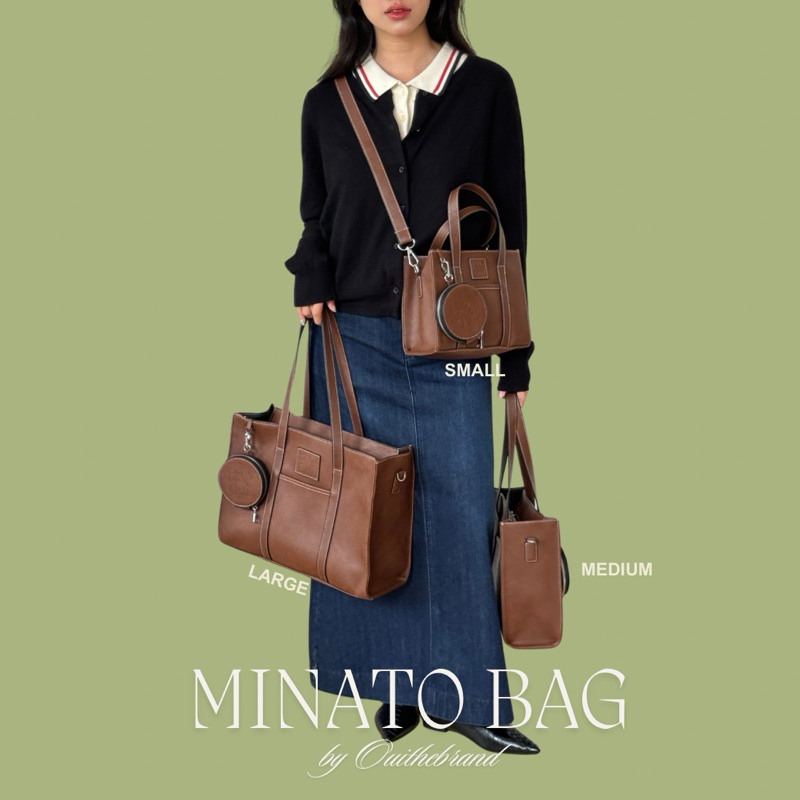 [ Tặng Ví Da Tròn Treo Túi ] Minato Leather Bag - Túi Da Thiết Kế Cao Cấp/ Túi Tote Da Laptop - OUI THEBRAND | BigBuy360 - bigbuy360.vn