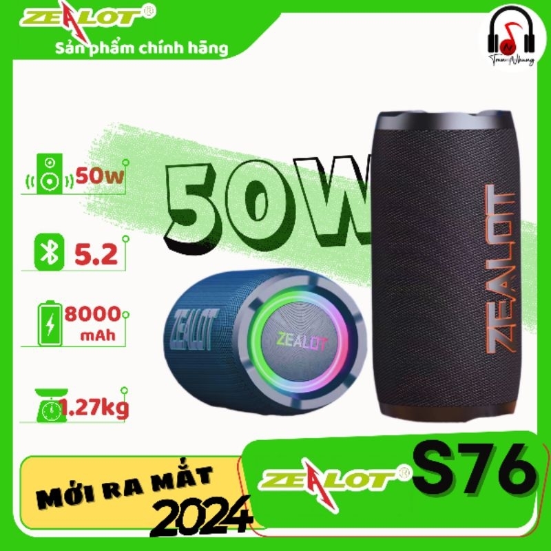 Loa bluetooth Zealot S76 công suất 50w - Hàng chính hãng