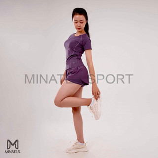 Set quần áo tập gym yoga chạy bộ chơi cầu lông MINATEX, chất vải mịn bền may kỹ lót ôm có túi lớp ngoài rộng - P1Đ1/Đ2