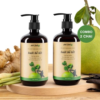 [2 CHAI] Dầu gội Bưởi Bồ kết, dầu gội thảo dược thuần chay Giọt Lành 500ml