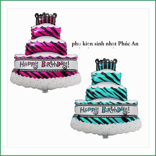 Bóng kiếng nhôm 60cm hình bánh kem 3 tầng trang trí hpbd