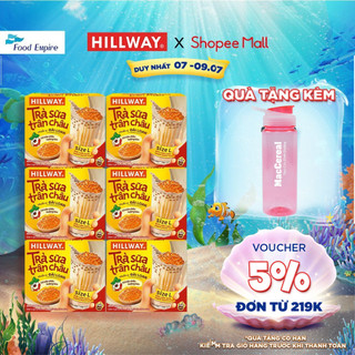 Combo 6 Hộp Trà sữa trân châu Hoàng Kim Hillway - Chuẩn vị Đài Loan size L (hộp 4 gói trà sữa, 4 gói trân châu)