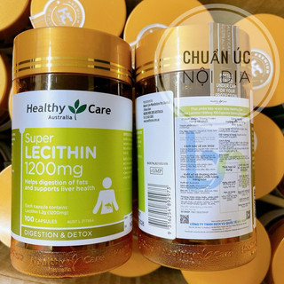 [Chính hãng Tem phụ] (2028) Mầm đậu nành Super Lecithin 1200mg Healthy Care, 100 viên, Úc ( tinh chất mầm đậu nành)