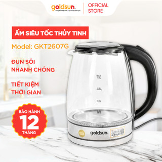 Ấm siêu tốc thủy tinh Goldsun tự ngắt khi sôi GKT2607G