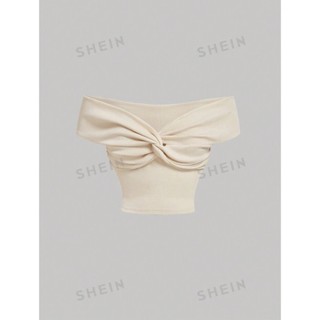 SUCHIN TOP - Áo croptop thun trễ vai đan chéo phía trước cá tính