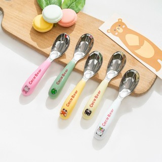 Thìa muỗng inox ăn dặm cho bé Coco Bear cho bé tập ăn