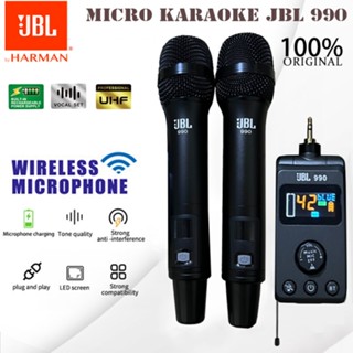 Micro Karaoke JBL 990 Không Dây, Micro Không Dây Chuyên Dụng Cho Loa Di Động, Xe Ôtô, Loa Kéo, Amply Kết Nối Tới 10M