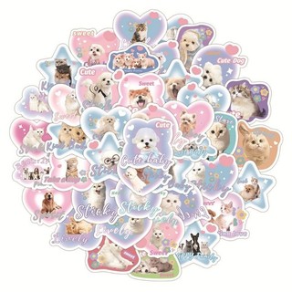 Bộ 60 miếng dán hình mèo dễ thương sticker trang trí sổ tay