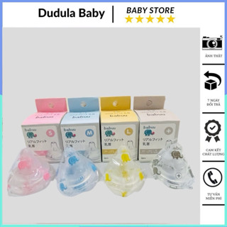 Hộp 2 núm ti silicon Babuu thay thế bình sữa cổ rộng