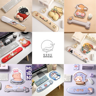 Lót chuột có đệm tay, kê tay bàn phím cute hình Capybara, Corgi, Shin có đệm silicon, chống mỏi tay