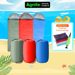 Túi ngủ văn phòng siêu ấm Agnite, túi ngủ picnic, chống thấm nước, rộng rãi, dễ gập gọn tiện lợi di chuyển, 3 màu