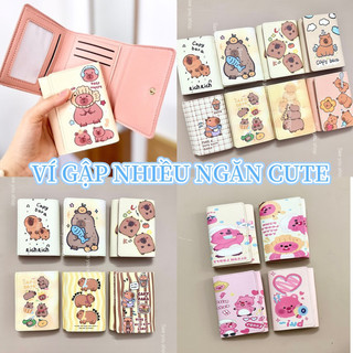 Ví Gập Ví Nữ Capybara Loopy Mini Cầm Tay Nhiều Ngăn , Bóp Họa Tiết Cute