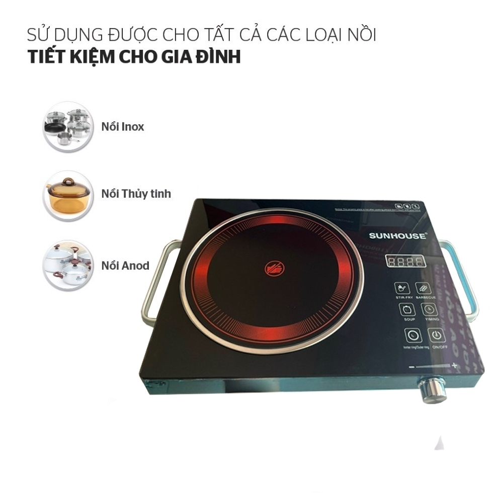 Bếp Hồng Ngoại Cảm Ứng SUNHOUSE SHD6017, Bếp Hồng Ngoại Đơn Công Suất Lớn 3500W - Bảo Hành 12 Tháng