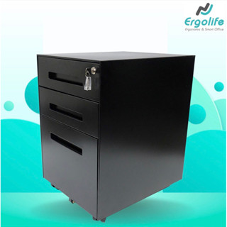 Tủ tài liệu di động khung thép sơn tĩnh điện có bánh khóa Ergolife Erm-04