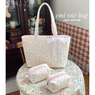 (Túi ko kèm cột ren ) [ Ảnh thật ] Túi tote chần bông đứng form có 3 lớp handmade EMI bag Bé Điệu 3 size