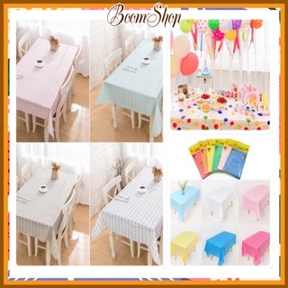 Khăn trải bàn sinh nhật, khăn trải picnic hoạ tiết caro, bong bóng, màu trơn