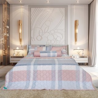 Bộ chăn drap gối Tencel chất mềm mịn, mát mẻ, chi tiết 5 món Hometex chính hãng