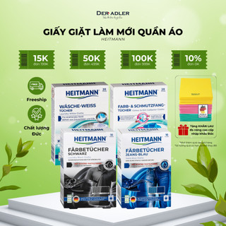 [Nội địa Đức] Giấy giặt HEITMANN nhuộm đen, nhuộm jeans, tẩy trắng và hút màu loang cho mọi loại quần áo