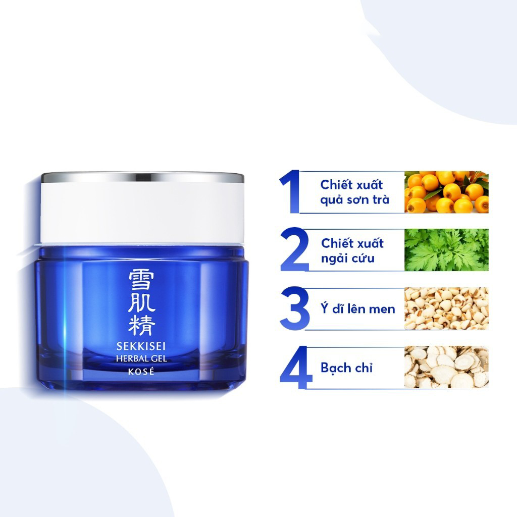 Kem Dưỡng Ẩm, Mặt Nạ Ngủ Đa Năng Kosé SEKKISEI HERBAL GEL 80g 6 Trong 1 ( Nội Địa Nhật Bản )