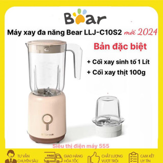 Máy xay đa năng Bear LLJ-C10S2 bản mới gồm cối xay sinh tố và cối xay thịt đi kèm bảo hành 12 tháng