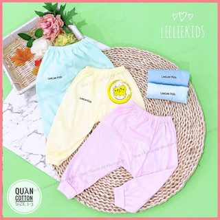Quần dài cho bé sơ sinh ,chất cotton đẹp,thiết kế đáp đũng rộng mặc bỉm hiệu Leekid