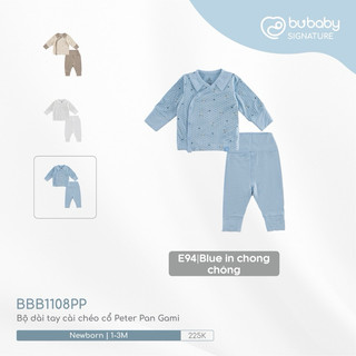 [BUBABY] Bộ sơ sinh cài thẳng cài chéo bubaby