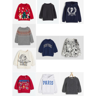 Áo nỉ dài tay/ Áo len dài tay H&M cho bé trai hoạ tiết siêu đáng yêu ❤️