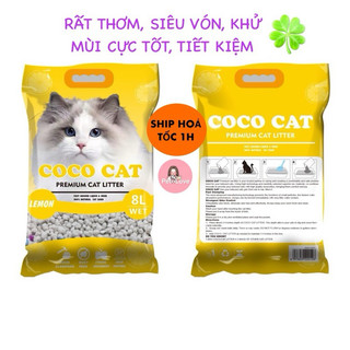 Cát mèo CoCo 8l siêu thấm hút vón cục nhanh, thơm, ít bụi, khử mùi rất tốt, giá rẻ-gói 8l