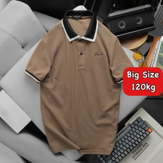 Áo thun polo nam ngắn tay Mr Shark áo thun trơn phối bo cổ big size 3xl 90kg thoải mái