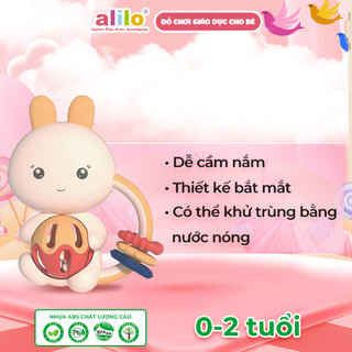 Xúc xắc gặm nướu kèm lục lạc hỗ trợ phát triển răng miệng cho bé sơ sinh Alilo Baby Rattle C1-1 - Hàng chính hãng