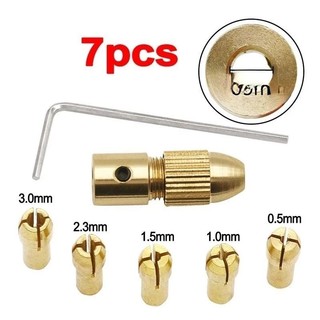 Bộ 7 đầu kẹp mũi khoan điện mini bằng đồng 5 đầu kẹp mũi