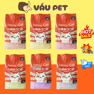 Cát Đậu Nành Vệ Sinh Mèo Tofu Jenzy Vẩu Pet Túi 6l (100% ORGANIC) - Cát Tofu Cho Mèo Hữu Cơ