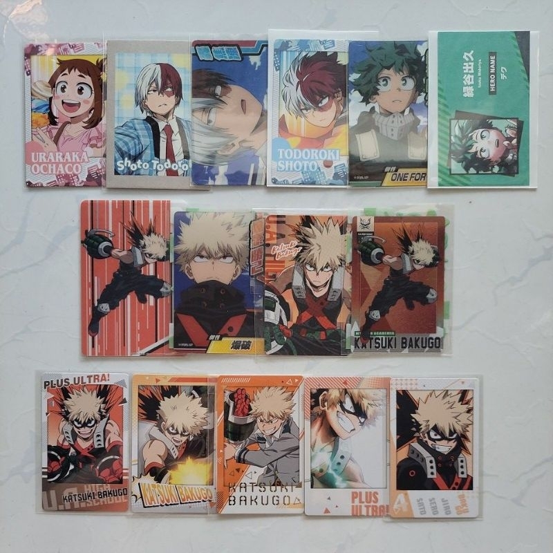 [chú Cá vàng màu tím]Card snap, card metal, card pola Bakugo Katsuki, Shoto Todoroki, Izuku Midoriya