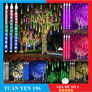 Bộ LED hiệu ứng sao băng 8 thanh 50cm treo thả ngoài trời Chống nước - Đèn led sao băng trang trí ngoài trời