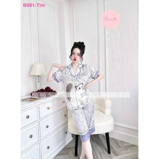 Bộ lửng pijama lụa latin b091 - đồ bộ suli