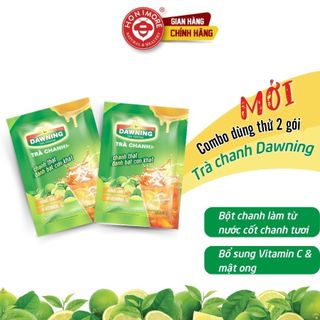  Set 2 ly Trà chanh hòa tan DAWNING từ bột chanh nguyên chất và mật ong 14g/ly