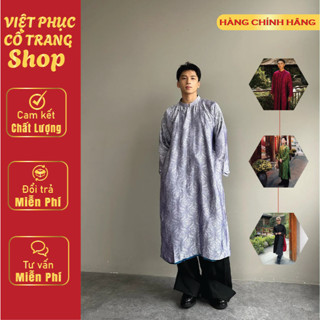 Áo ngũ thân nam, áo cổ phục cho nam thời nhà Nguyễn chất liệu gấm thọ cao cấp may 2 lớp