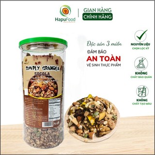 Granola siêu hạt HAPUFOOD vị socola hũ 500G, ngũ cốc dinh dưỡng- Đồ ăn vặt cho mẹ và bé