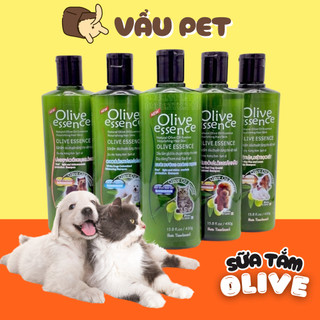 Sữa tắm chó mèo Olive Essence 450ml poodle, lông trắng, mèo - Sữa tắm chó mèo Vẩu Pet Shop