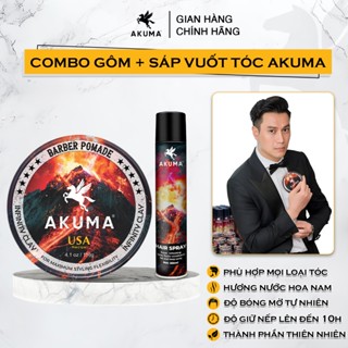 Sáp vuốt tóc, Gôm xịt tóc AKUMA hàng chính hãng, vuốt tóc nam, giữ nếp, tạo kiểu tóc lên đến 10h, hương nước hoa nam.