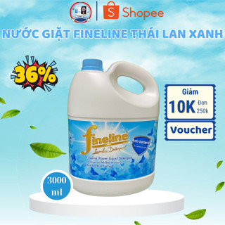 Nước Giặt Fineline Thái Lan Can 3000ml - Nước giặt xả quần áo chính hãng ( Màu Xanh).